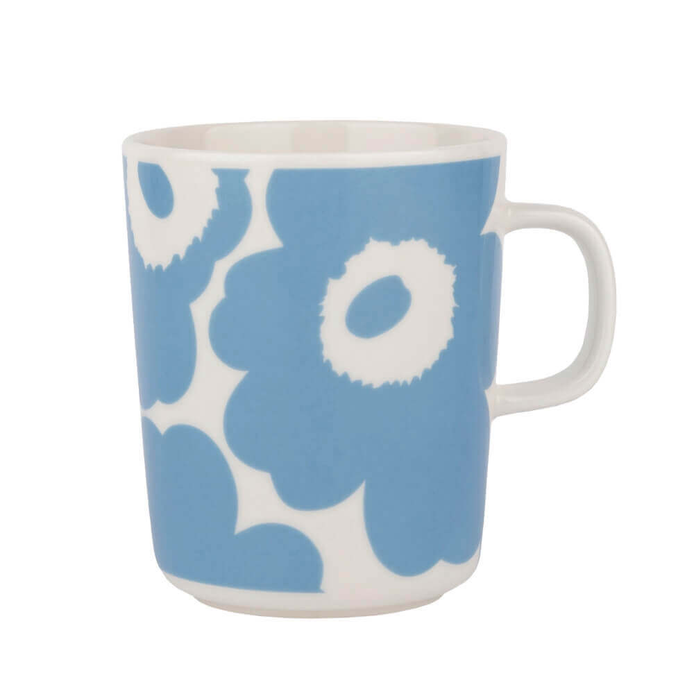 Marimekko Oiva / Unikko Blue and White Mug 250ml | The Granary