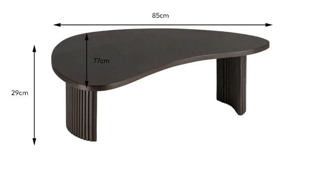 Boomerang shaped deals coffee table